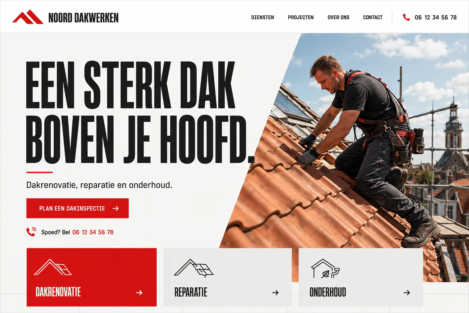 Websiteontwerp voor Noord Dakwerken